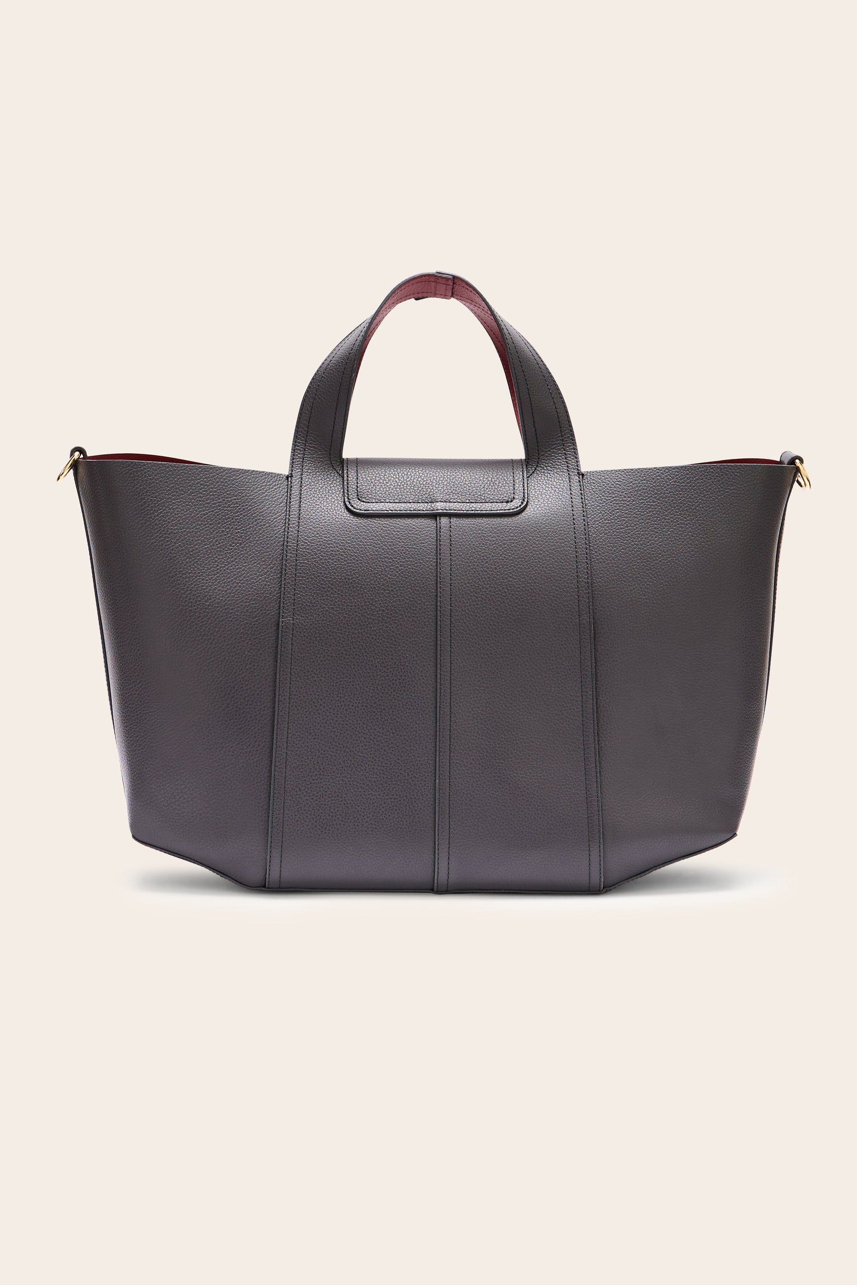 Cabas Esteban gray charcoal and lie of vin