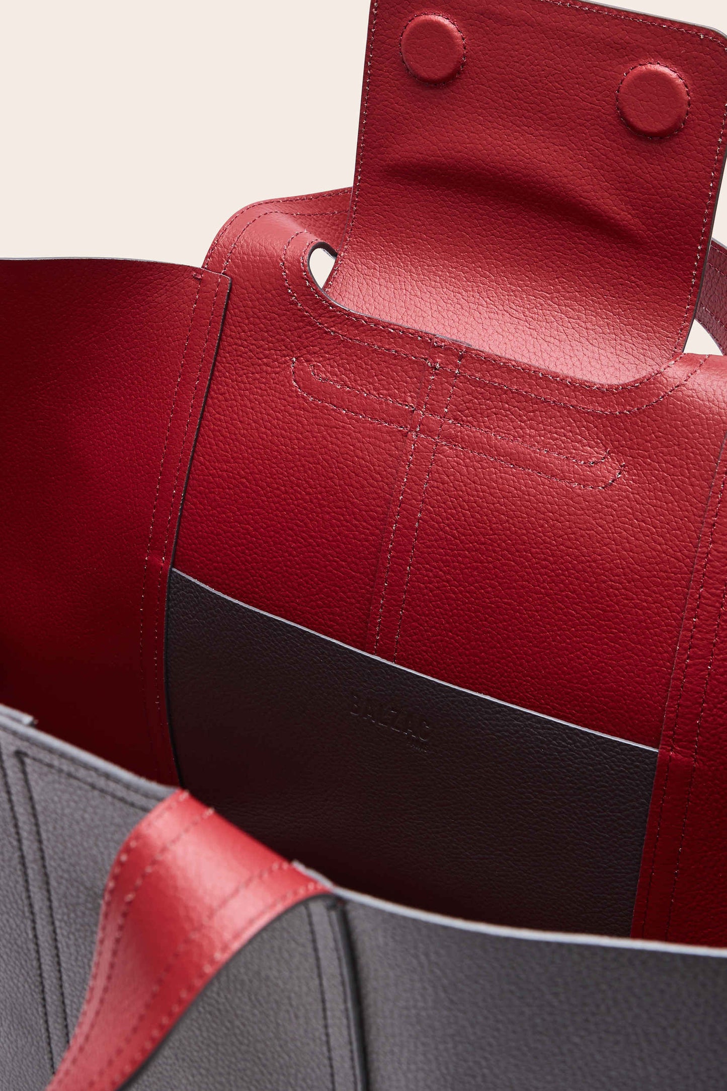 Cabas Esteban gris anthracite et lie de vin