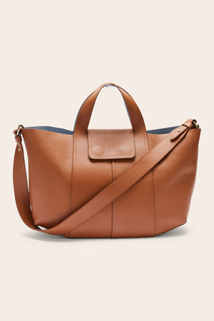 Cabas Esteban camel intérieur bleu gris