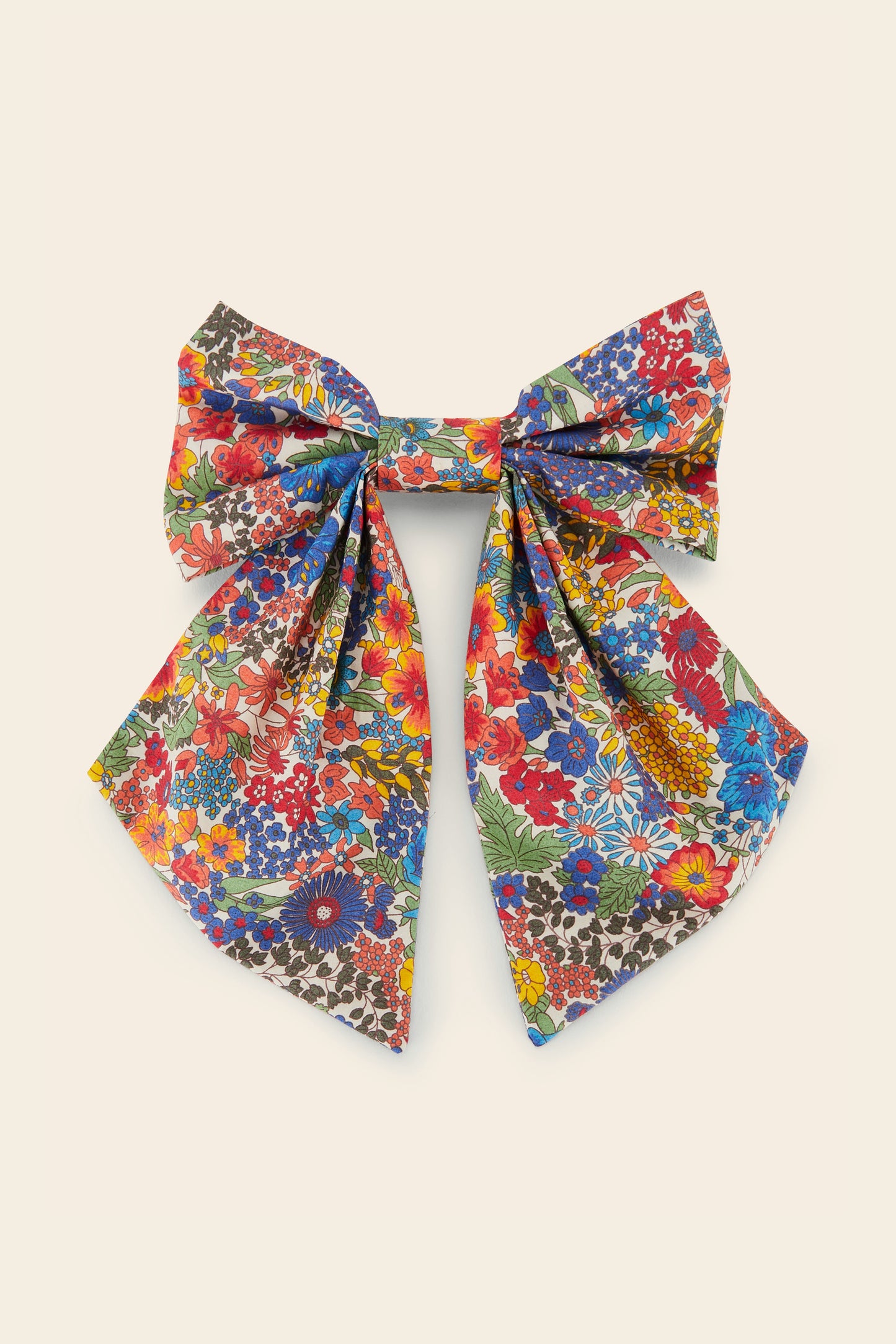 Manolito bow in blue and yellow Liberty fabric