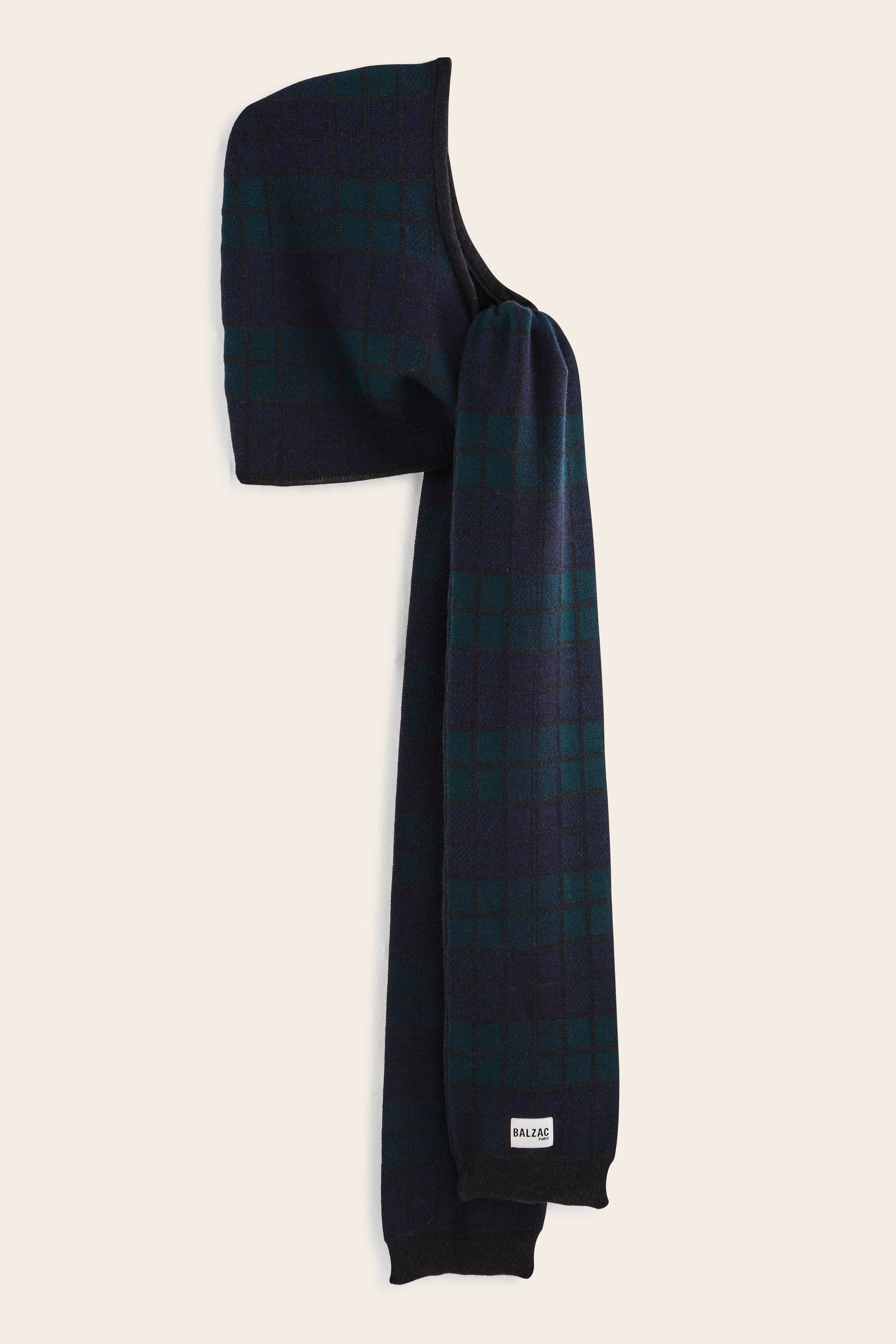 Balaclava Gigi tartan blue and green