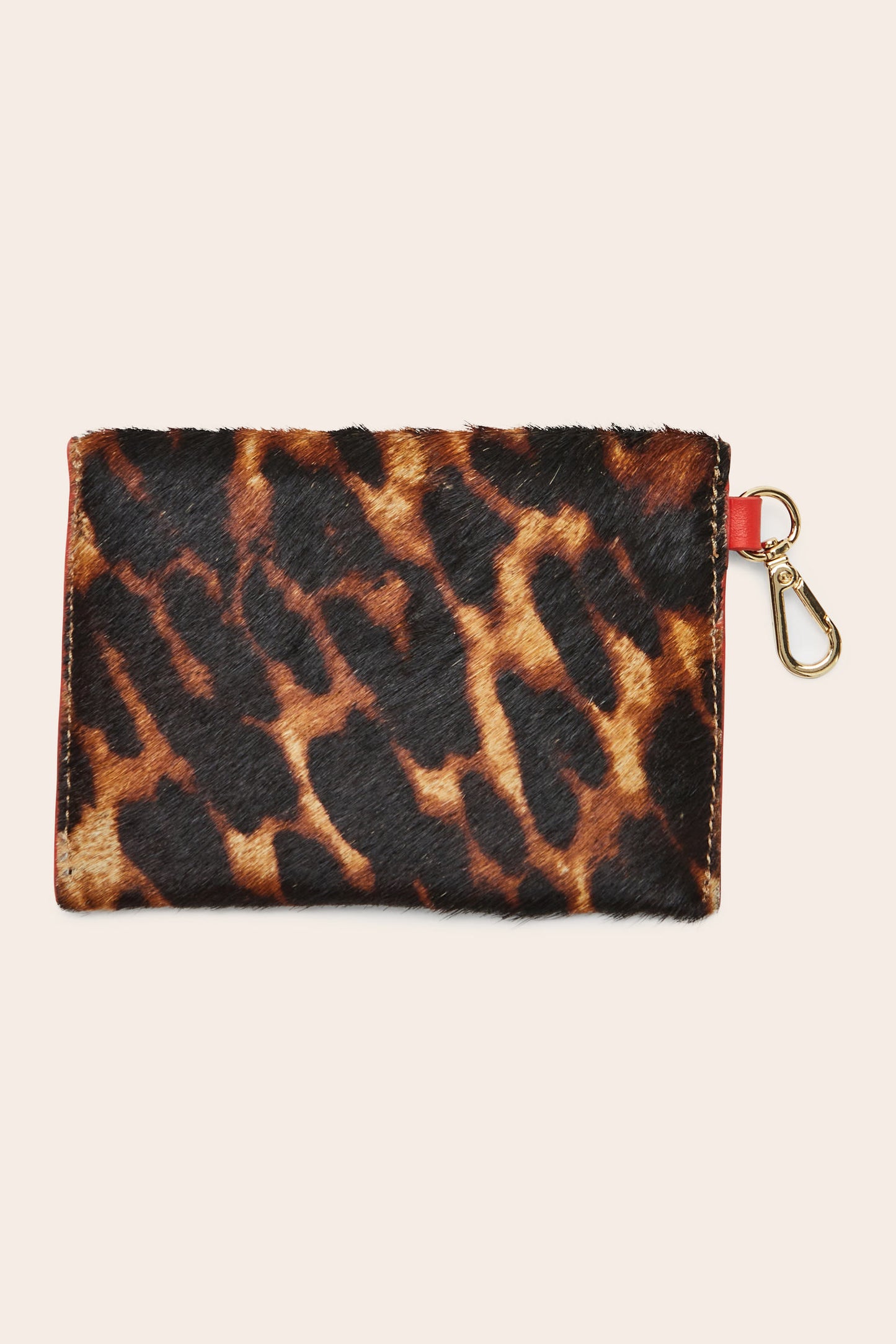 Loulou pony caramel leopard card holder