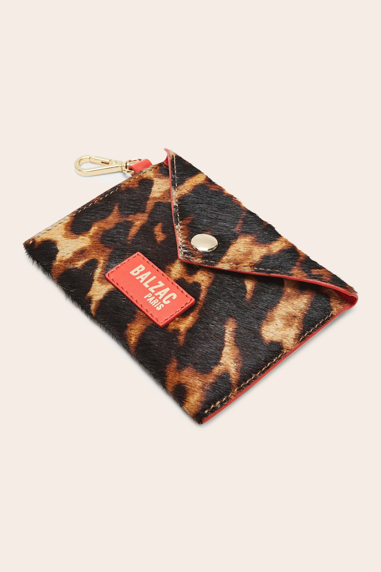 Loulou pony caramel leopard card holder