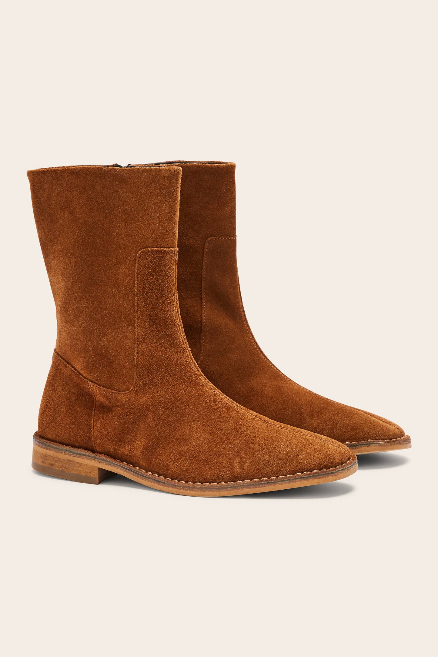 Bottines Léandra croûte de cuir noisette