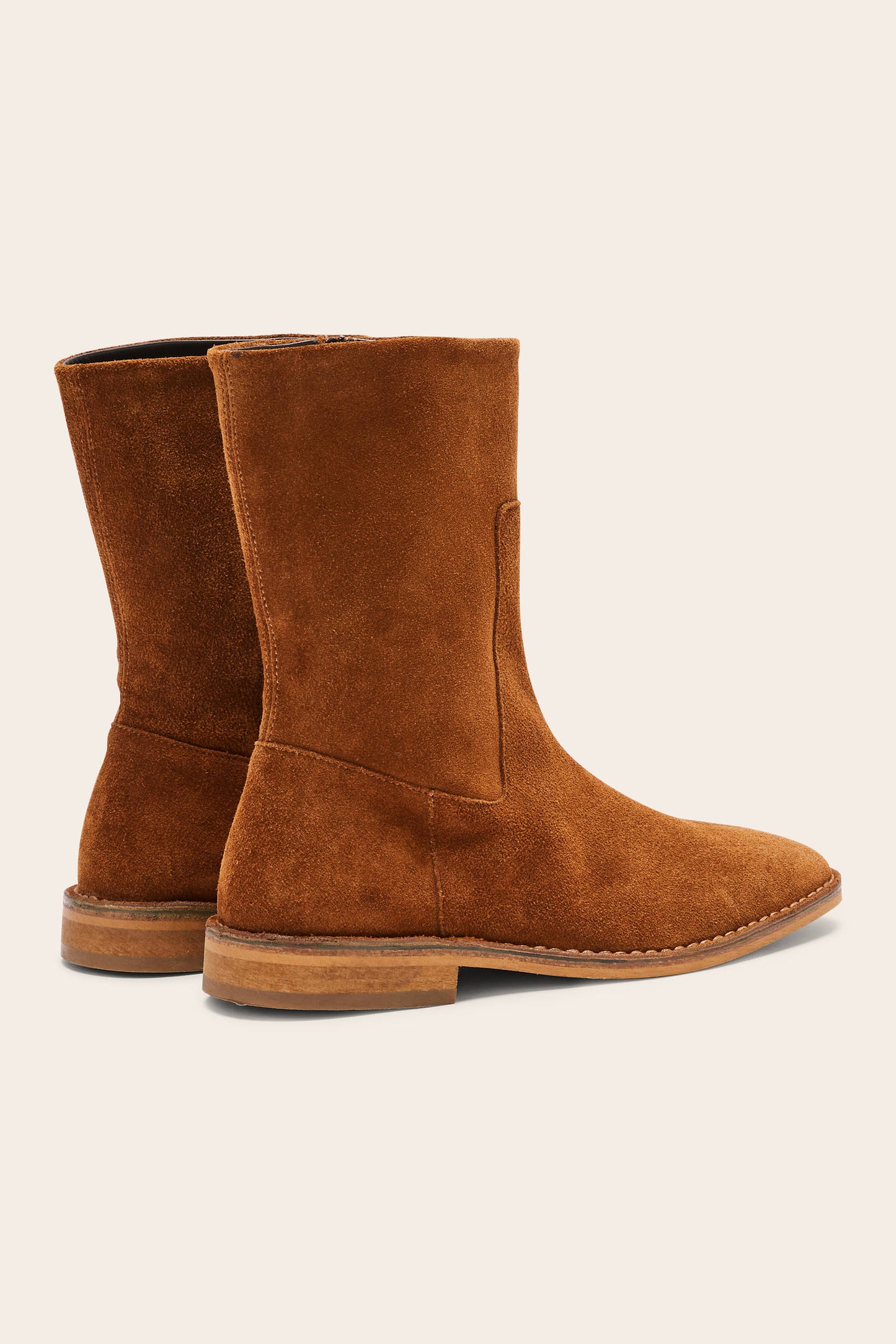 Bottines Léandra croûte de cuir noisette