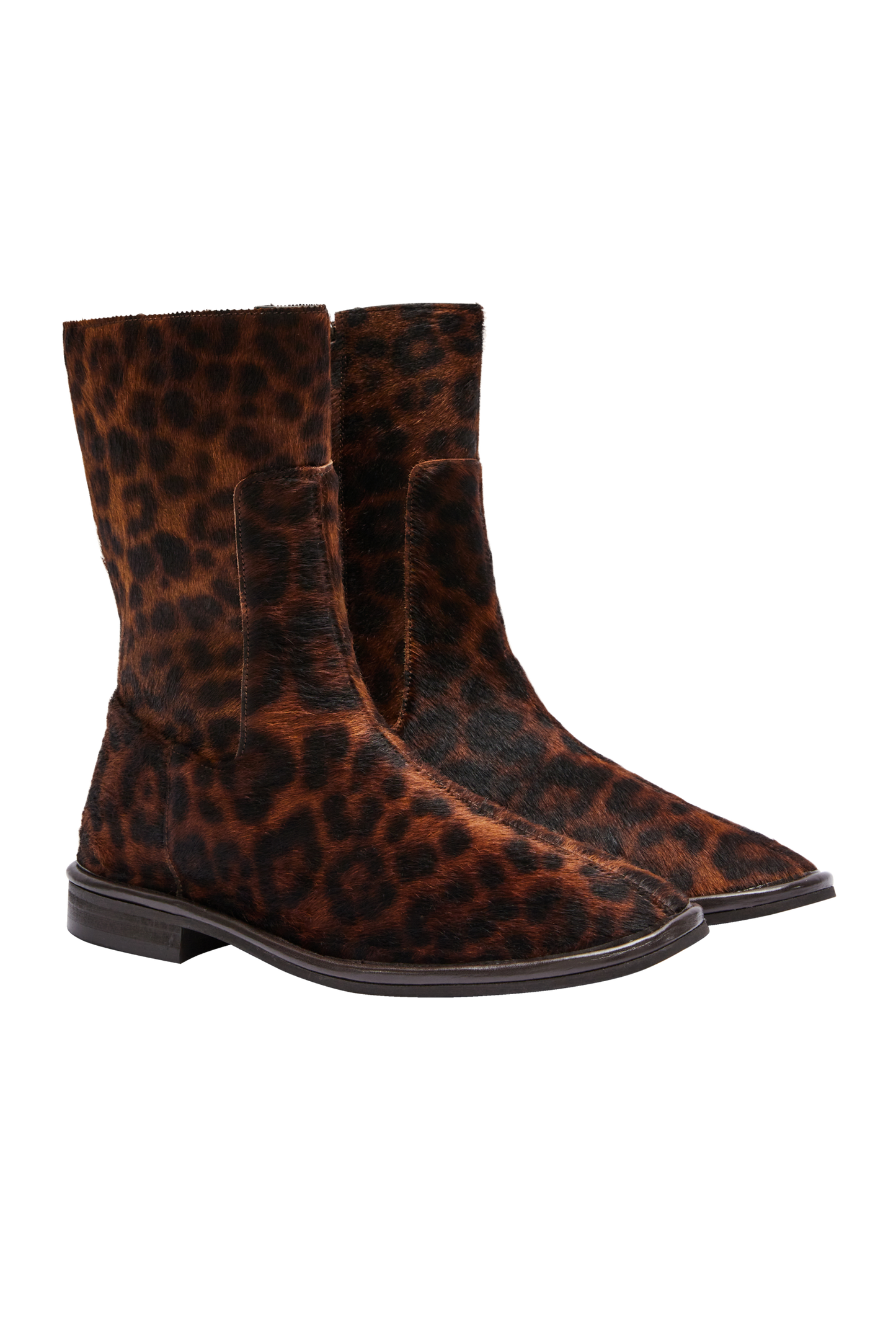 Bottines Léandra pony léopard fauve