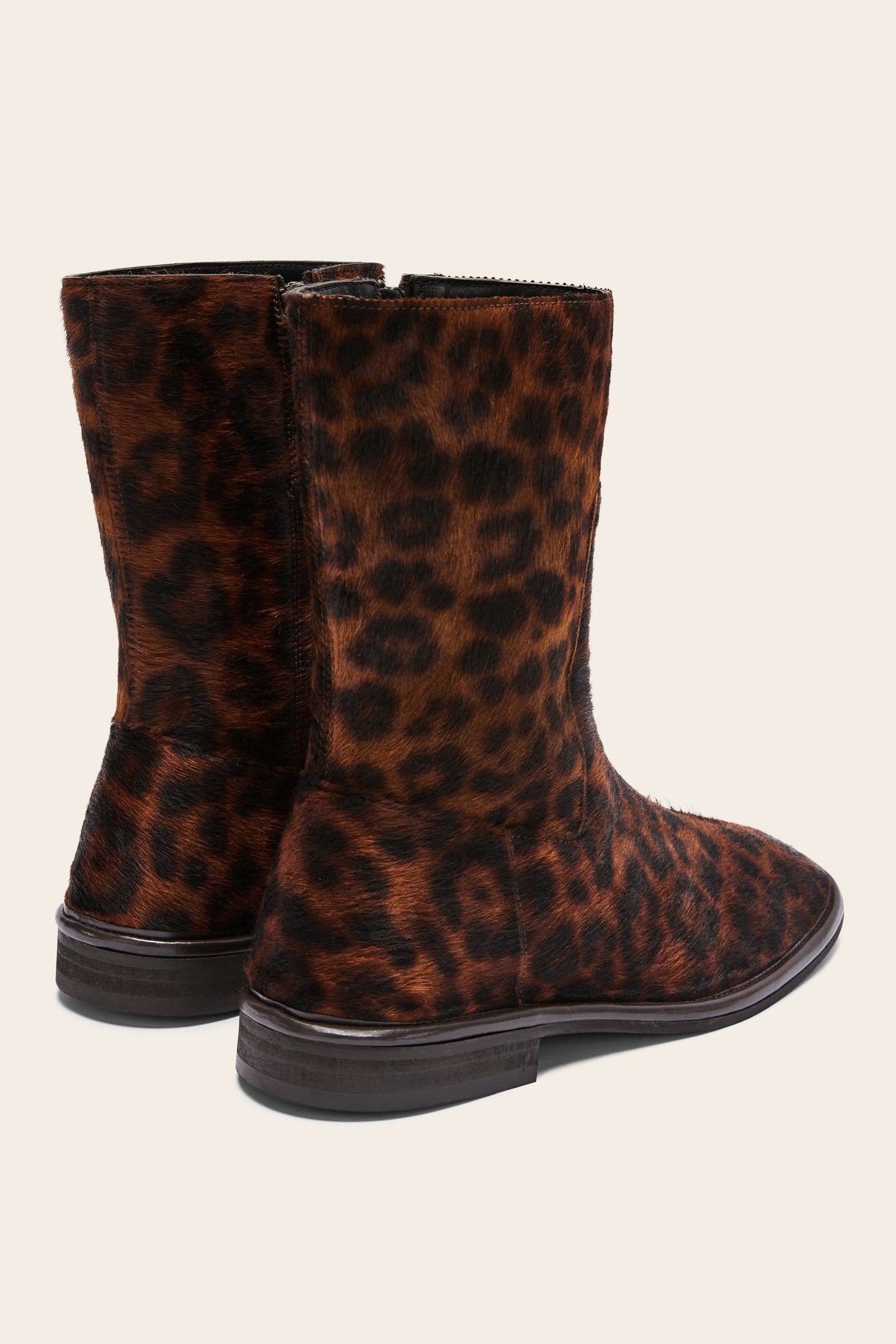 Bottines Léandra pony léopard fauve