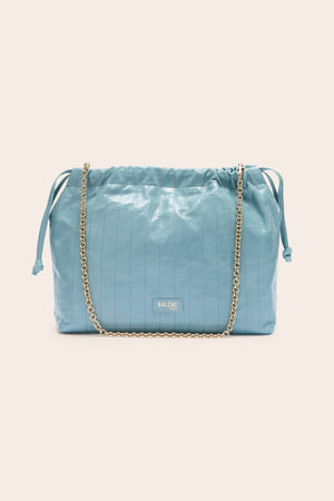Amaïa crinkled patent sky blue bag