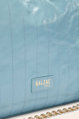 Amaïa crinkled patent sky blue bag