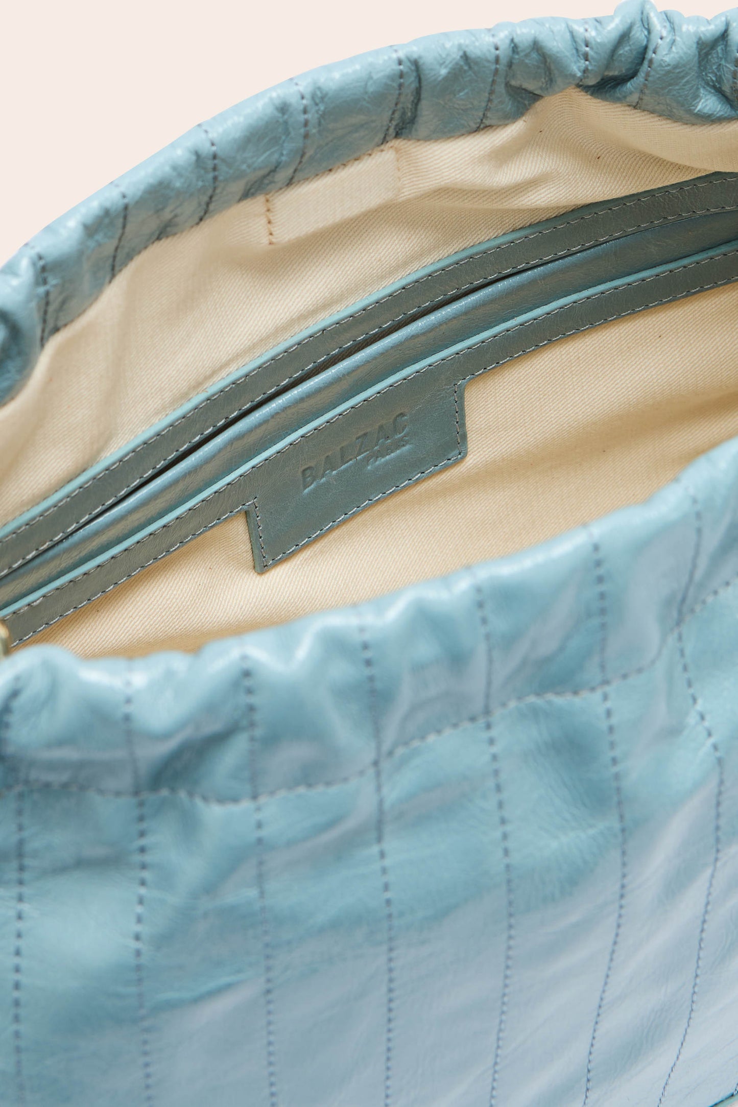 Amaïa crinkled patent sky blue bag