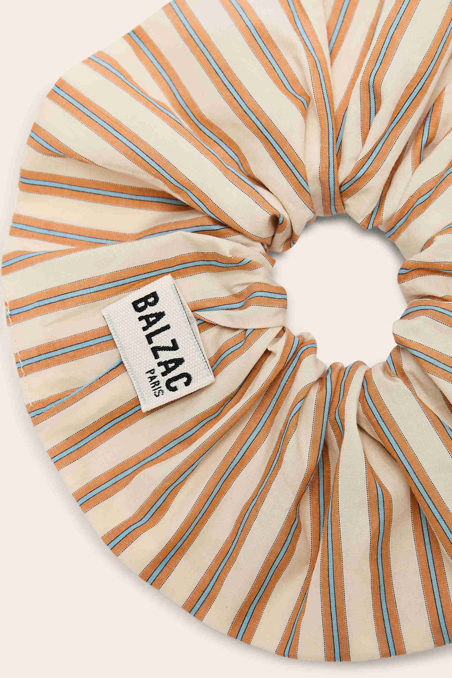 XL Billy scrunchie, orange, blue and off-white stripes