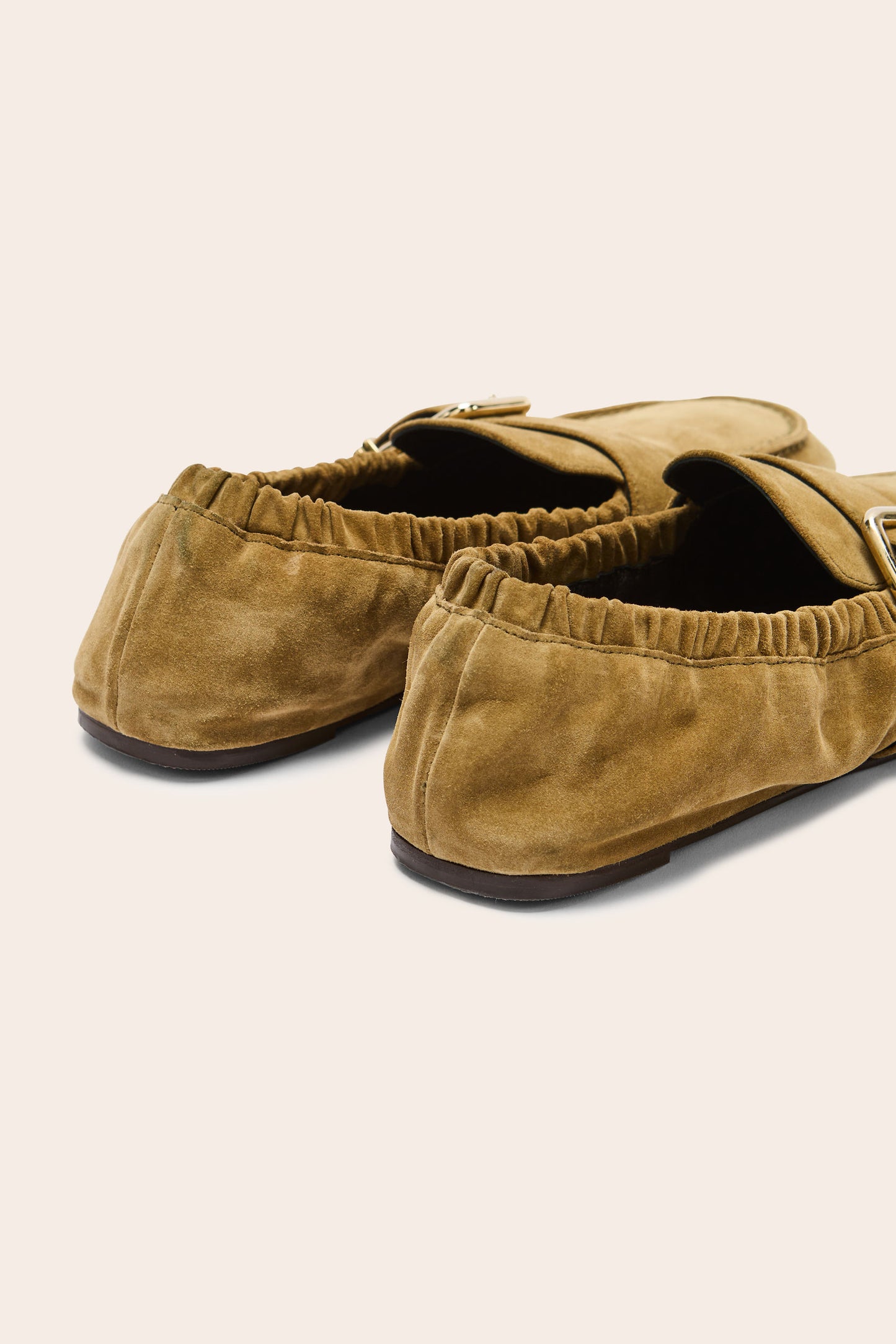 Alixia khaki split leather moccasins