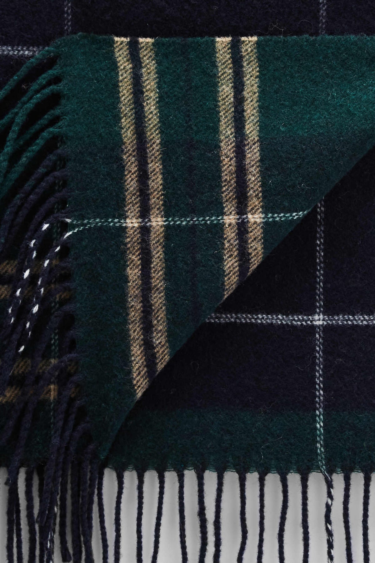 Écharpe Public tartan vert et bleu