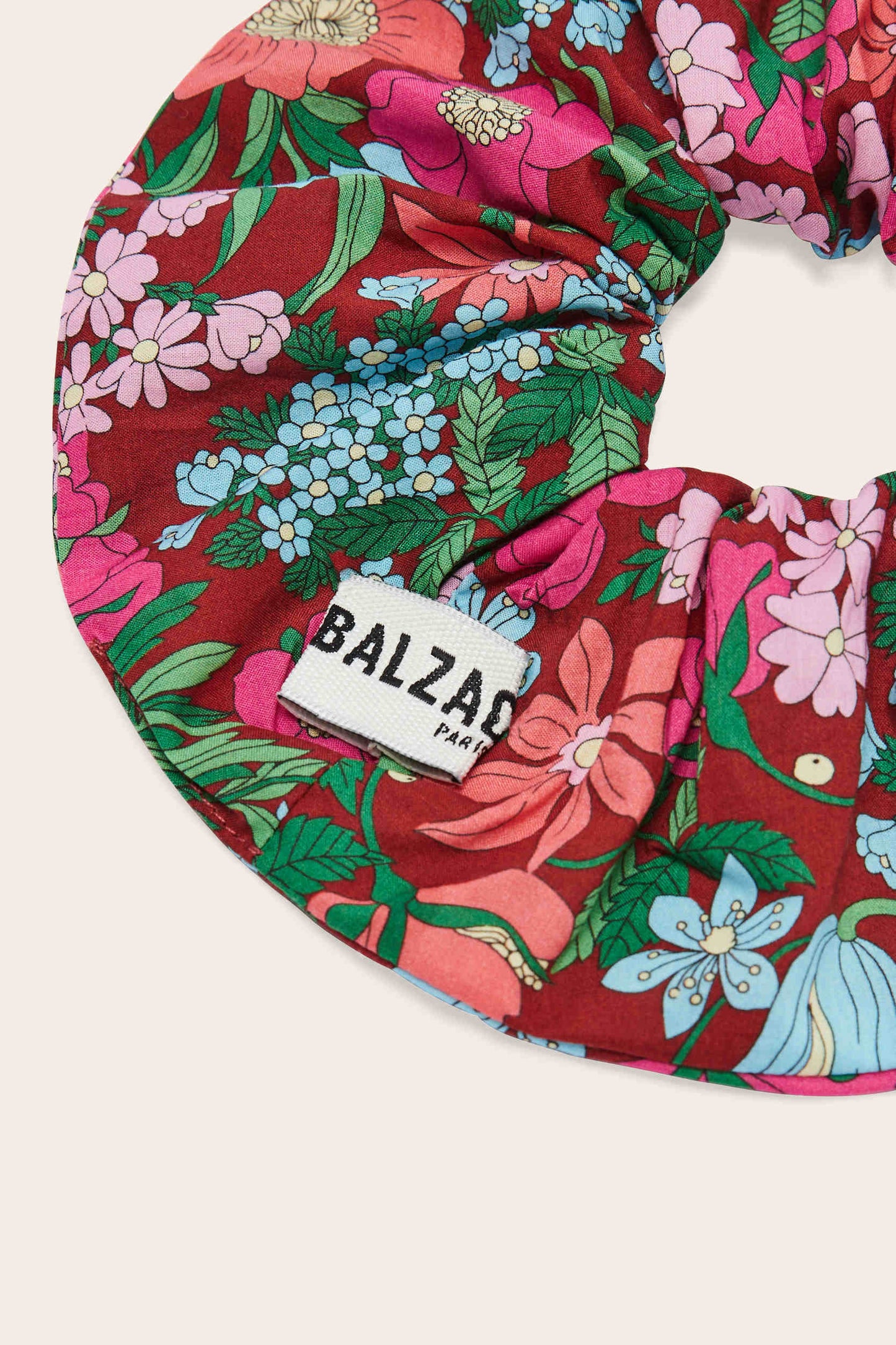 Billy XL scrunchie with pink and burgundy Liberty print