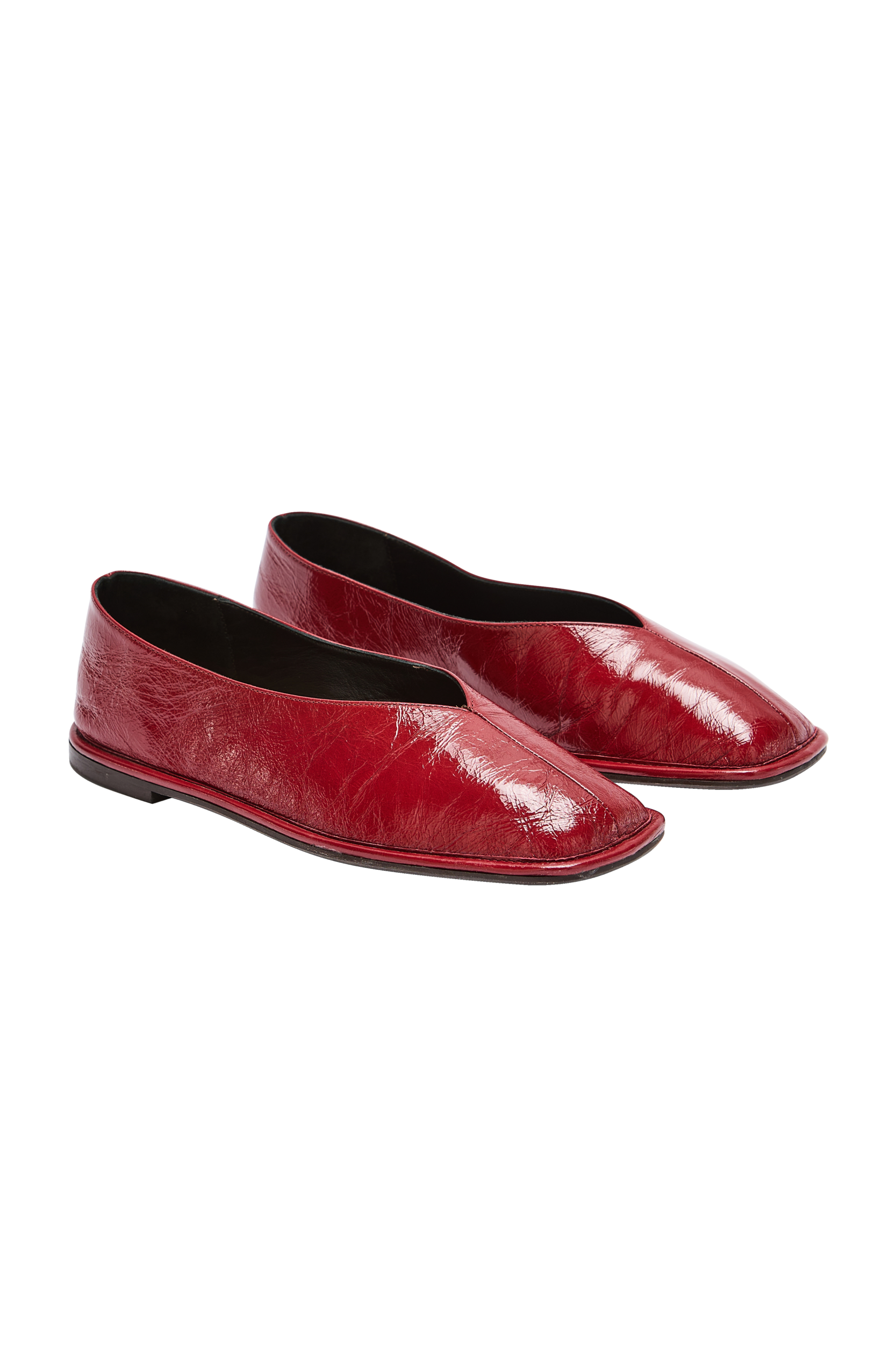 Ballet flats Elise patent crinkled red