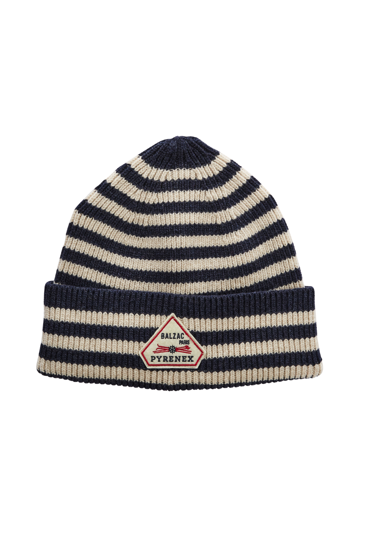 Bonnet Lou rayures marine et gris Balzac Paris x Pyrenex