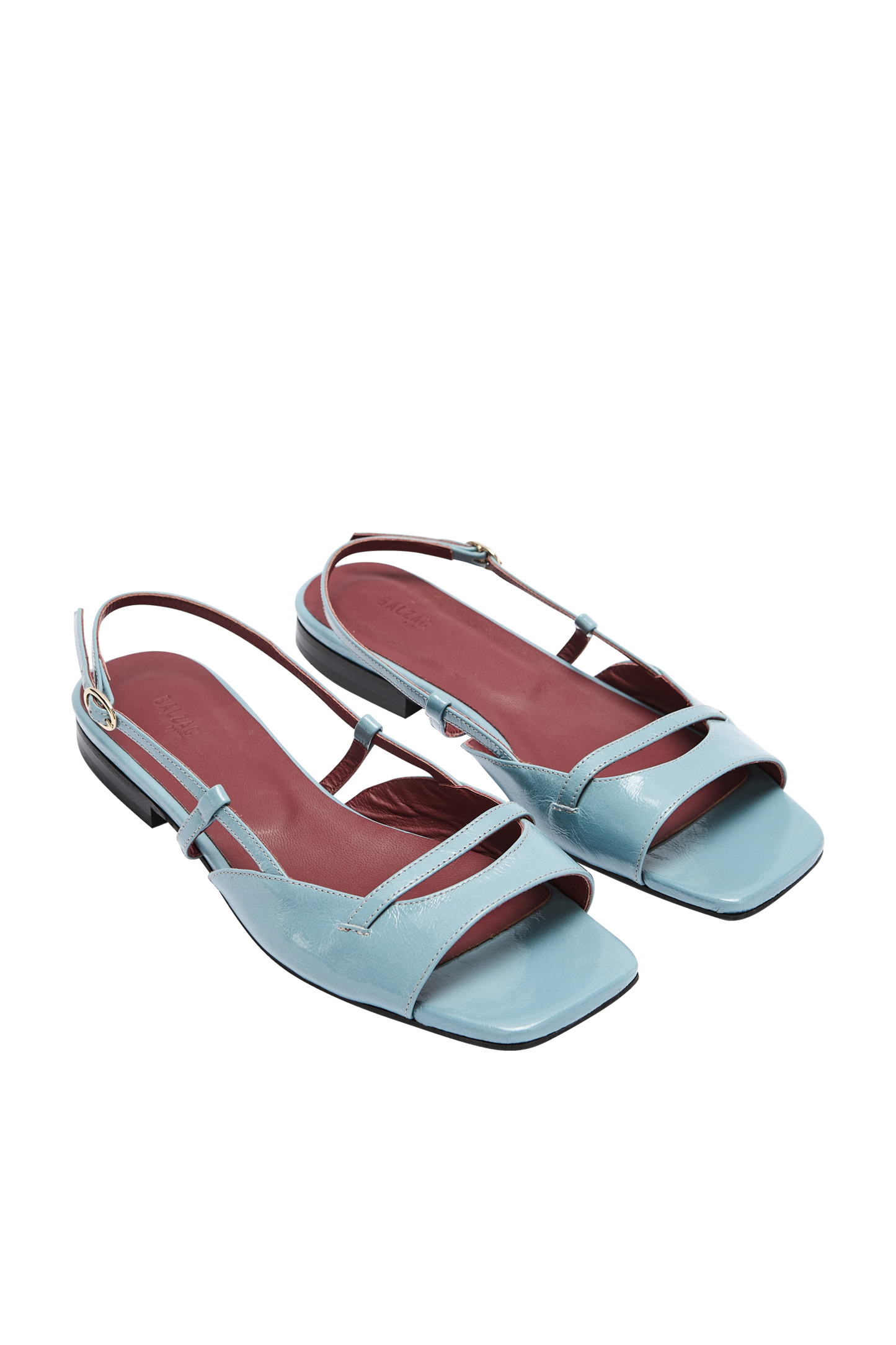 Sandales Dona vernis froissé bleu piscine