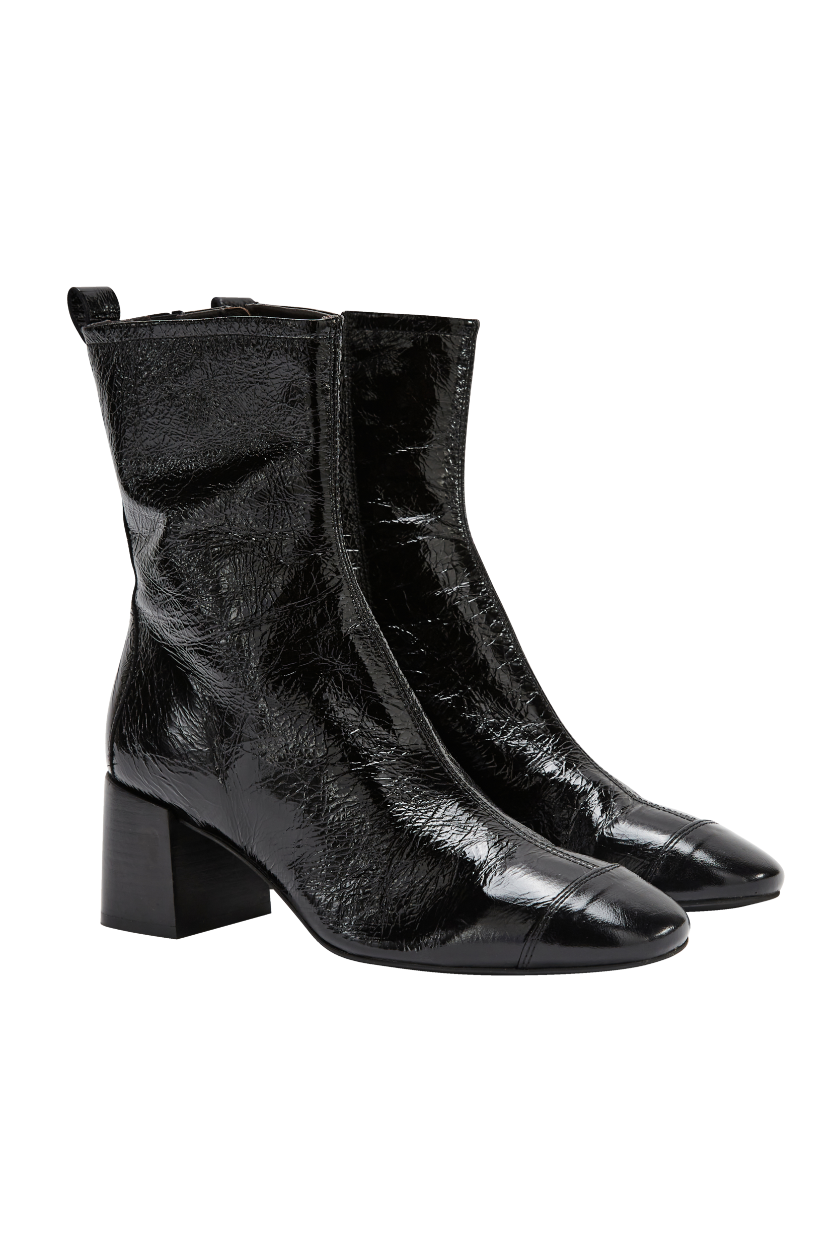 Ankle boots Clyde patent crinkled black