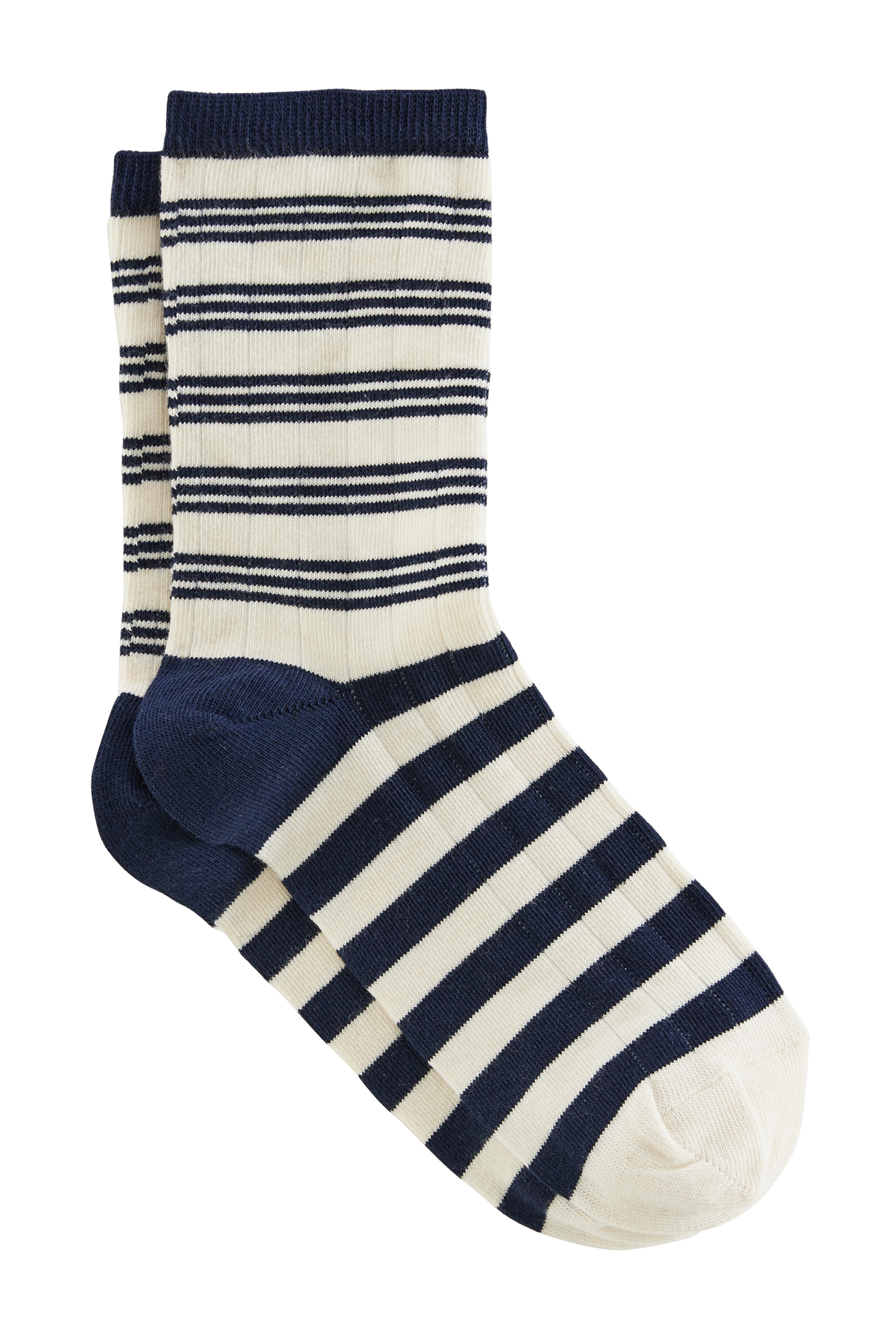 Chaussettes Ella rayure marine et écru