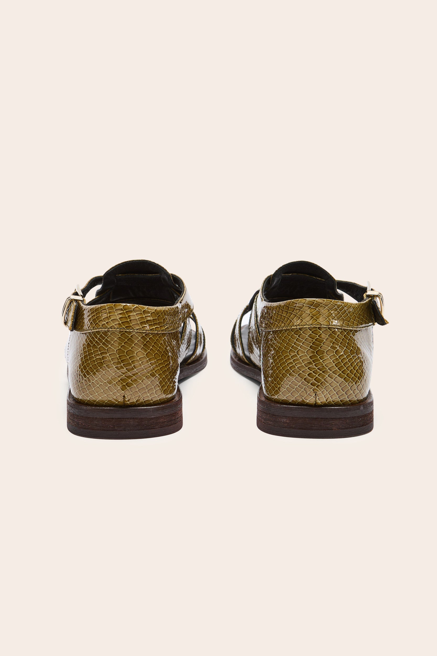 Sandals Luce patent embosé khaki