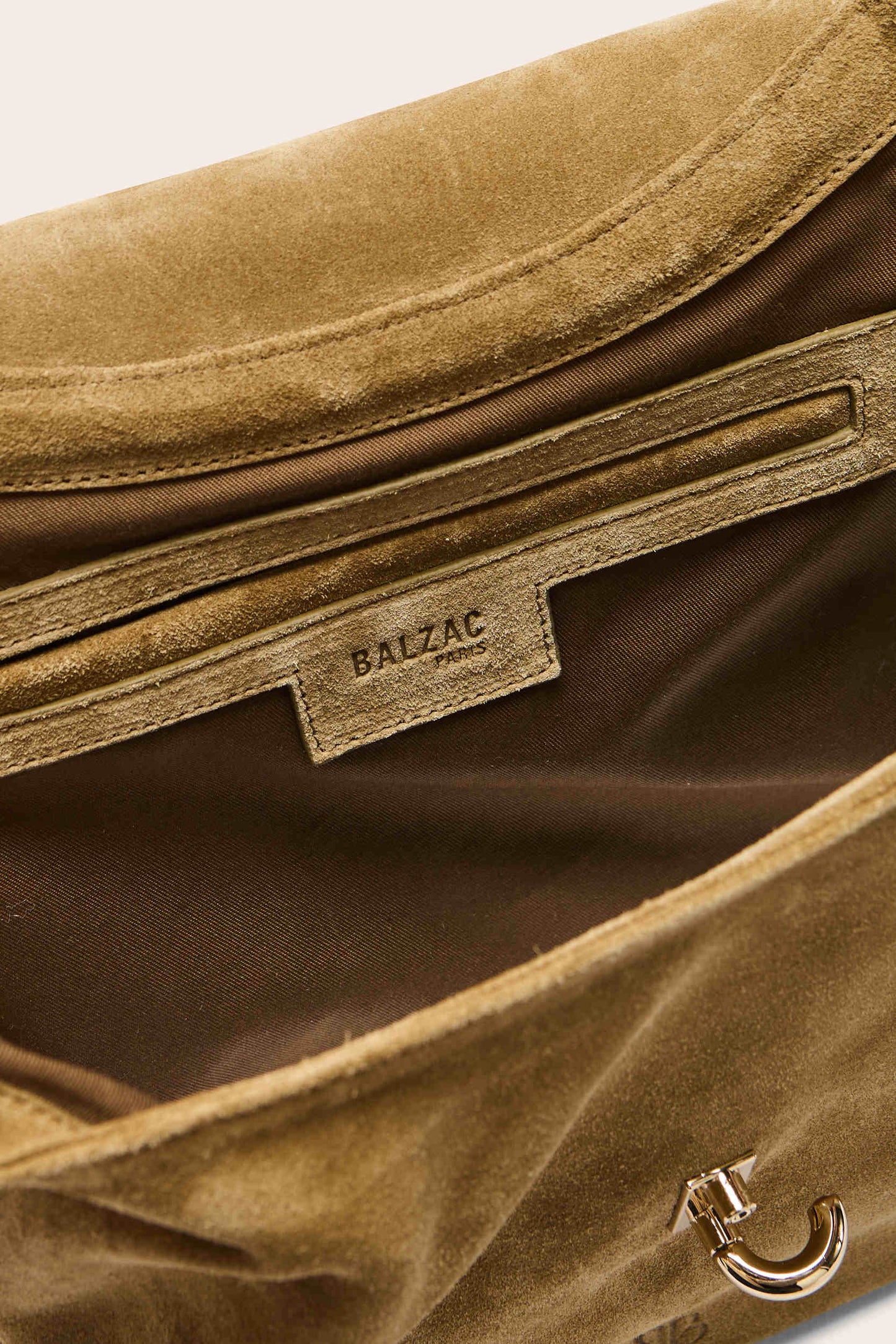 Gala bag in khaki split leather