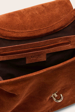 Sac Gala croûte de cuir brique