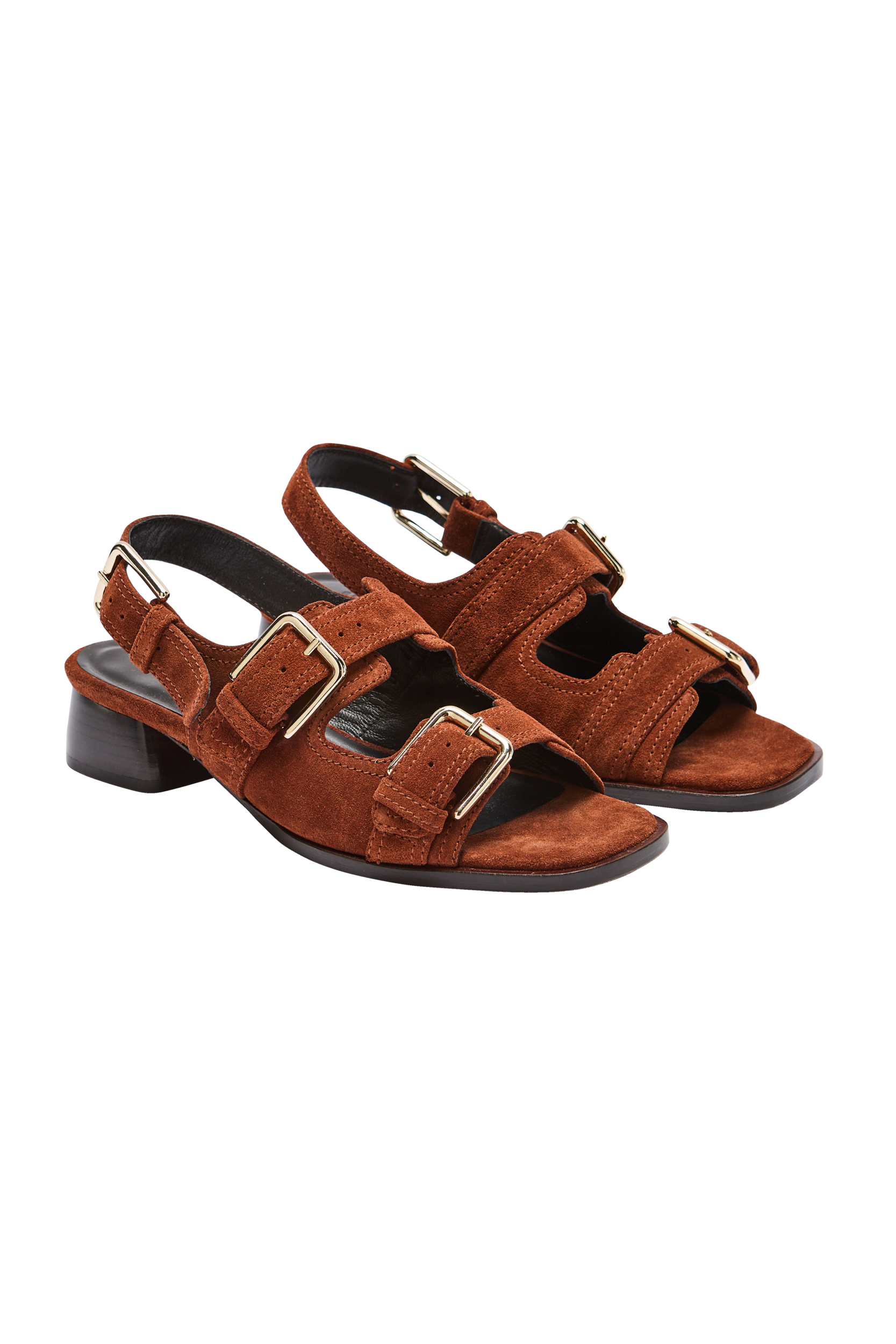 Sandals Flor suede of leather brique