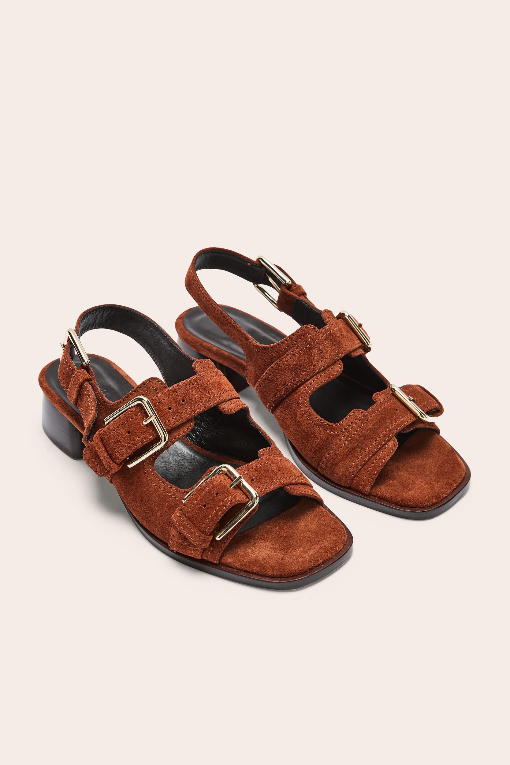 Sandals Flor suede of leather brique