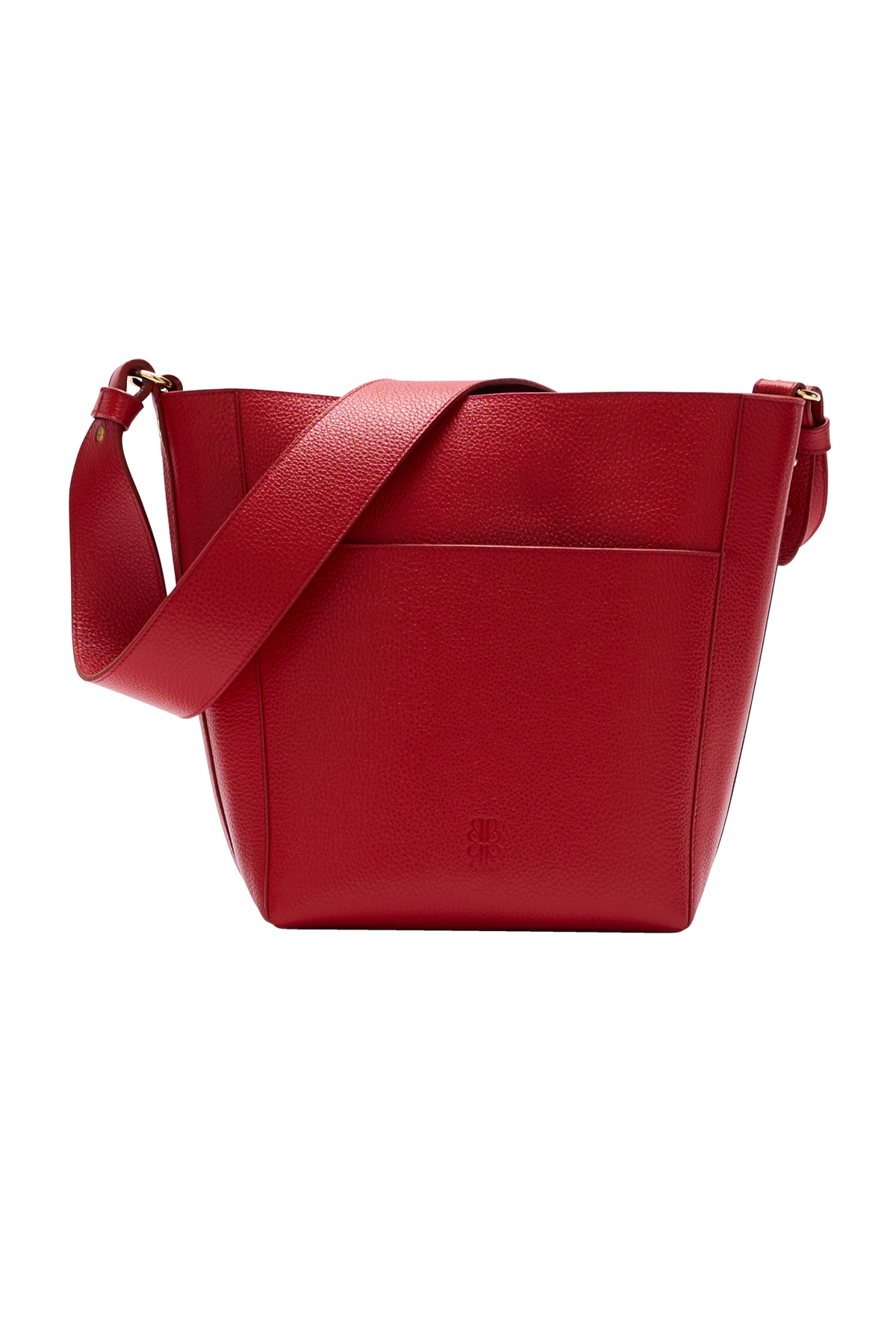 Sac Sasha grainé rouge intérieur chocolat