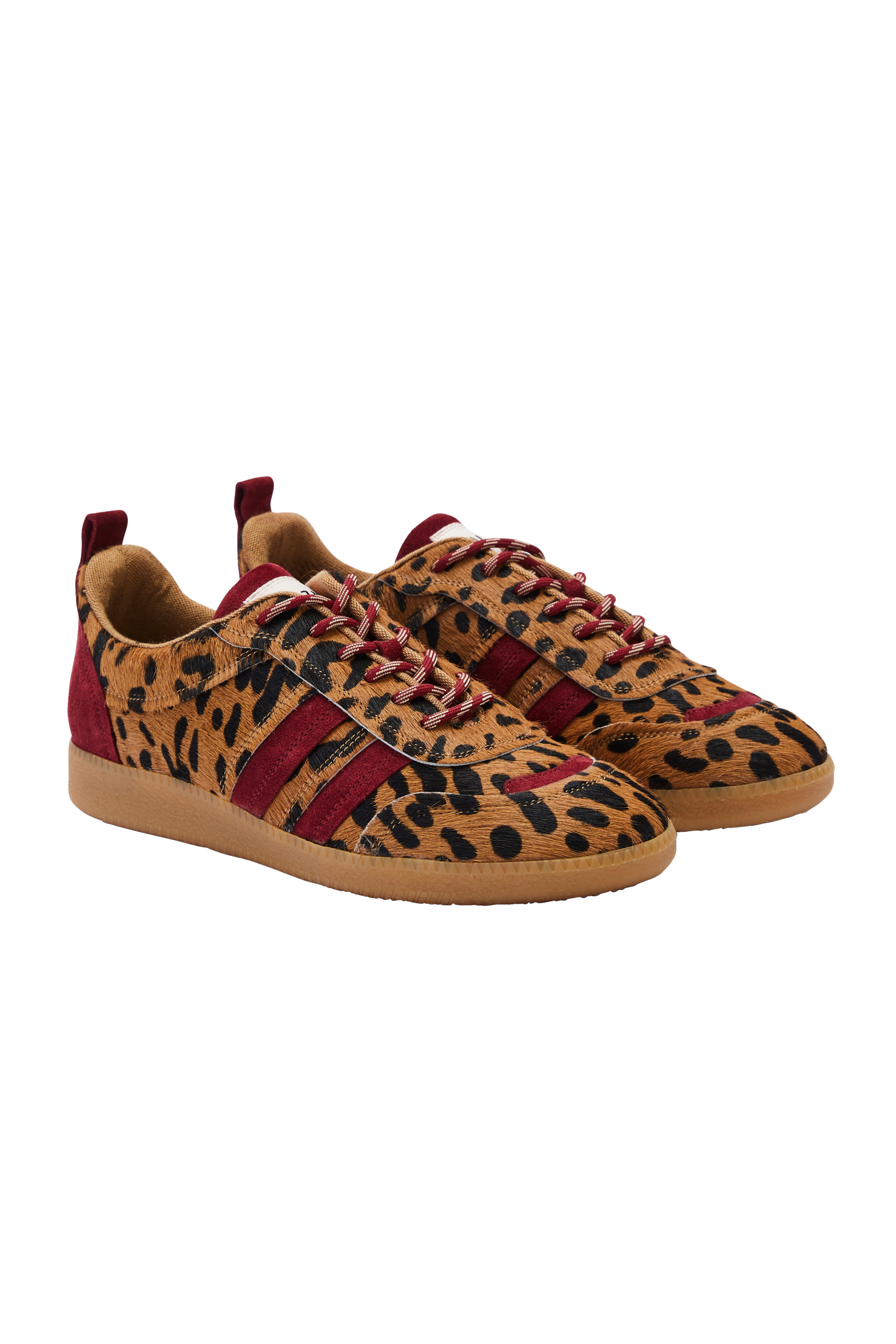 Sneakers Quinn cheetah and burgundy