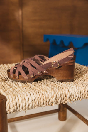 Sandales Facette cognac