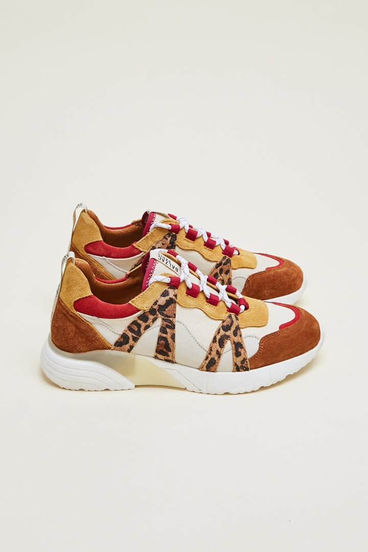 Astor camel and leopard sneakers
