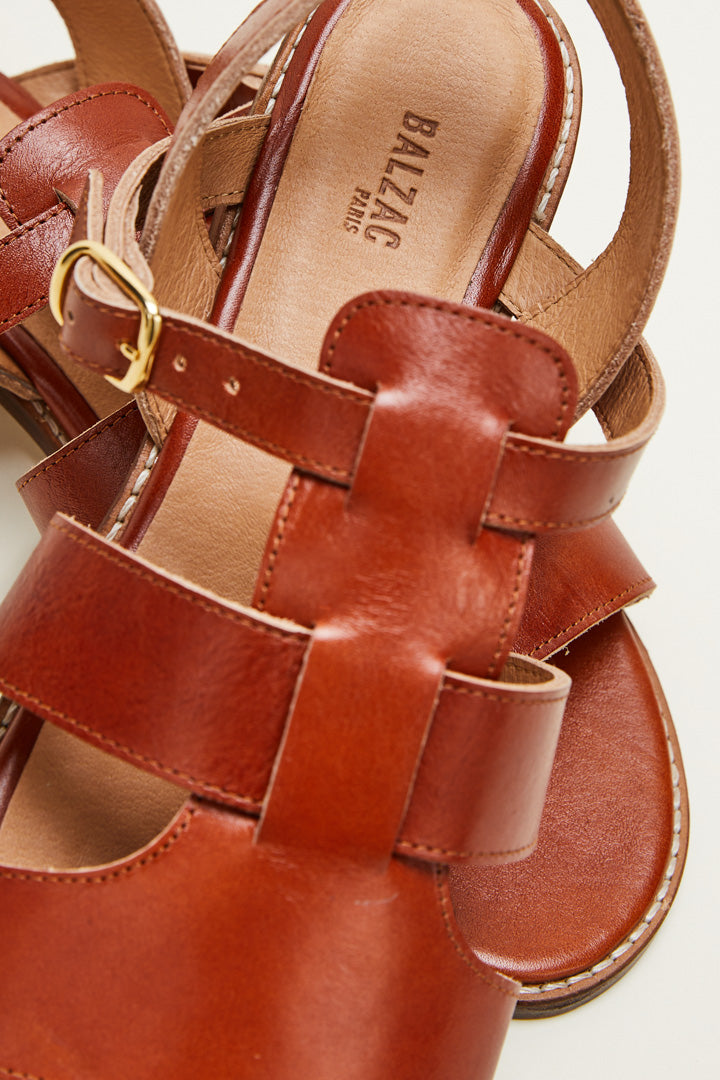 Aube cognac sandals Balzac Paris