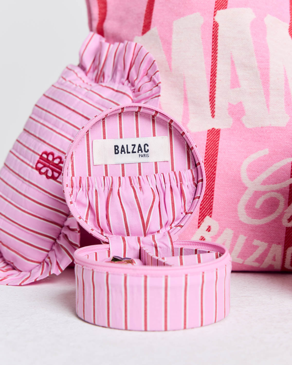 Aura striped pink and red jewelry box