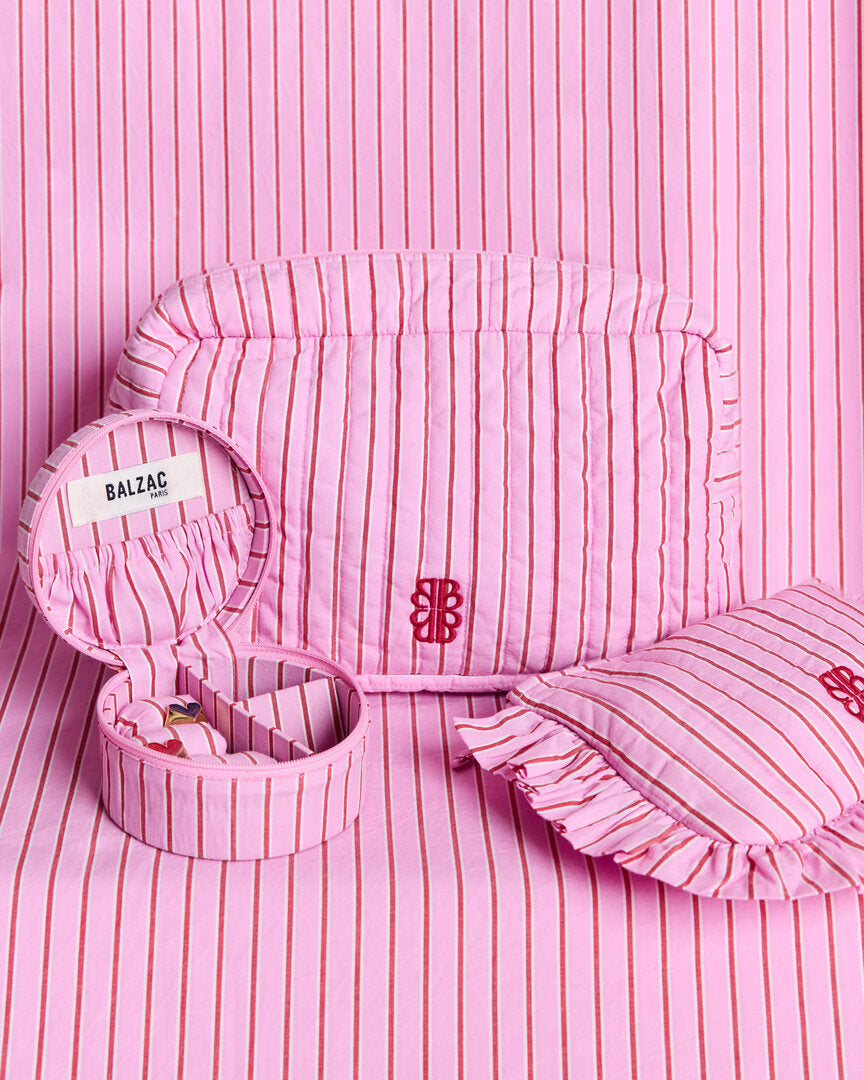 Aura striped pink and red jewelry box
