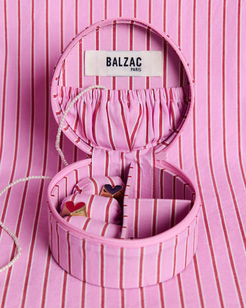Aura striped pink and red jewelry box