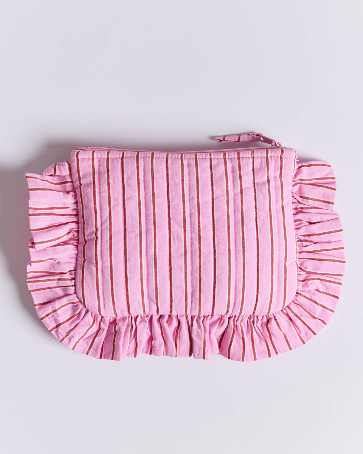 Carline pink and red striped pouch