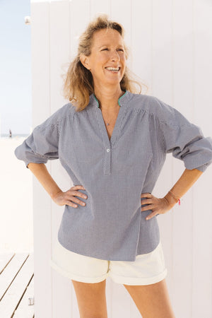 Nonante cinq white and blue blouse