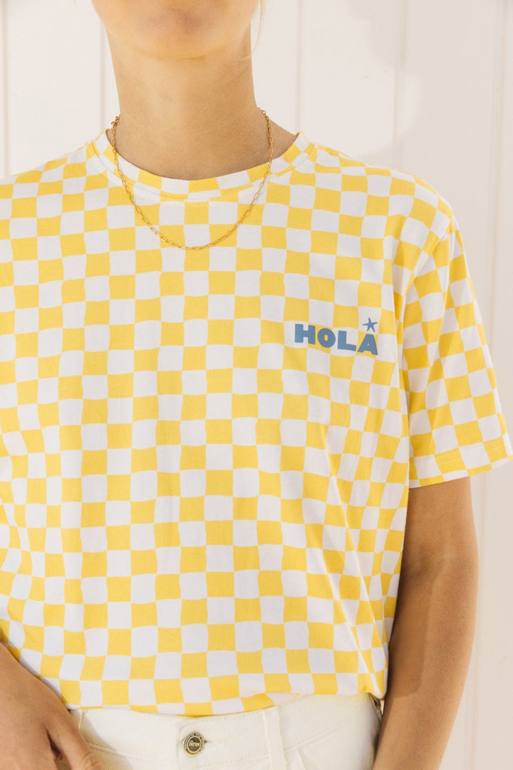 Tee-shirt Bree Hola jaune et blanc