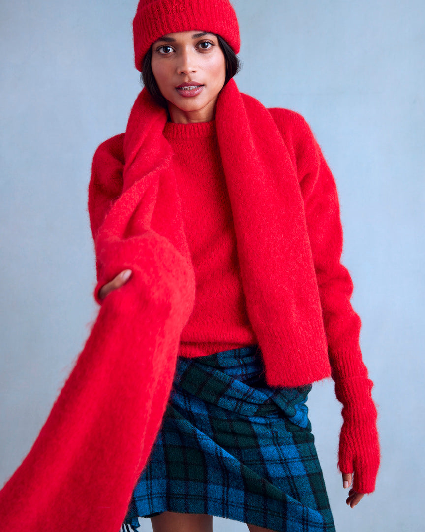 Scarf Julien red bright