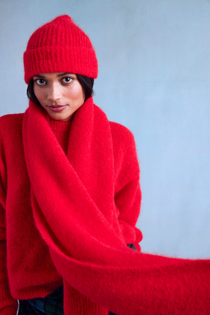 Scarf Julien red bright