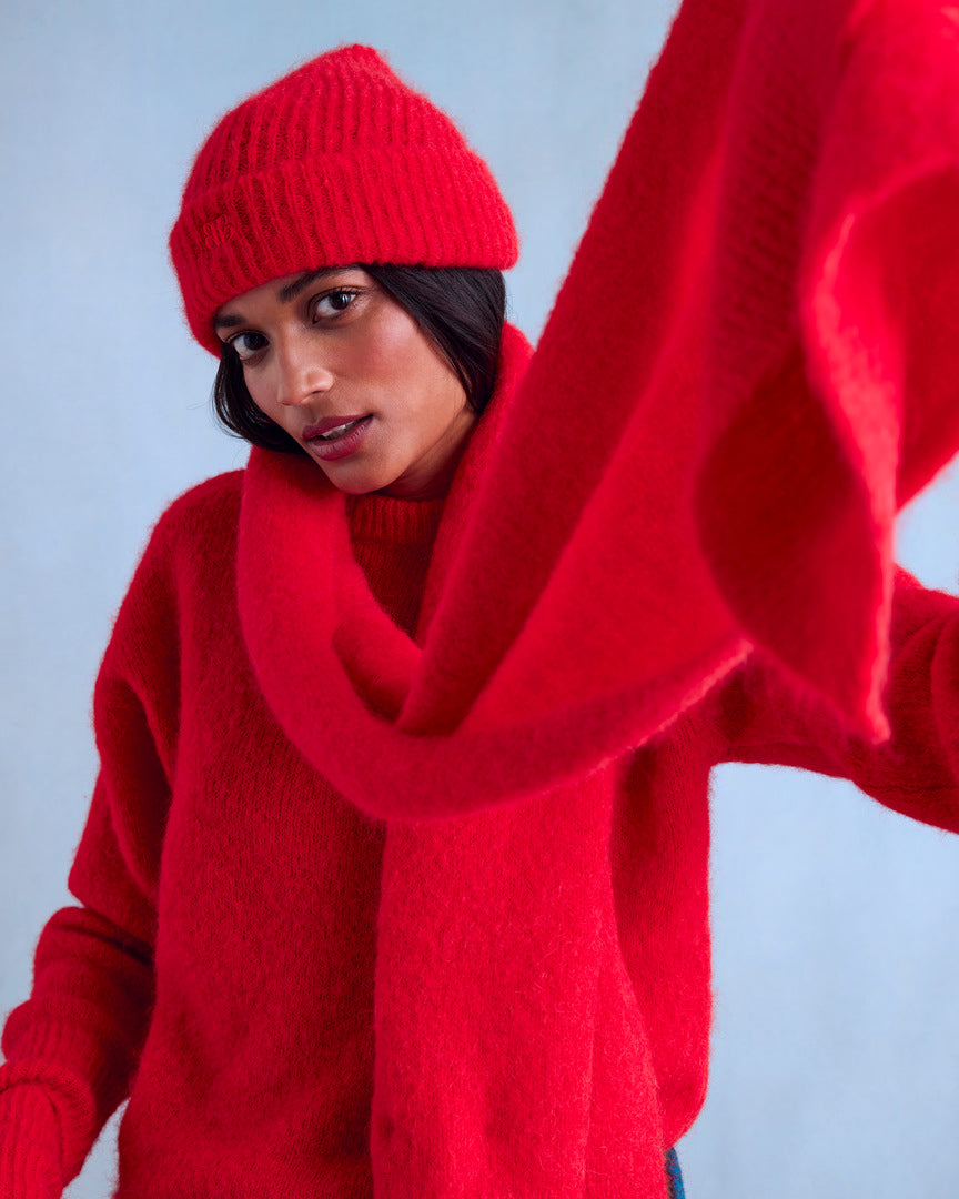 Scarf Julien red bright