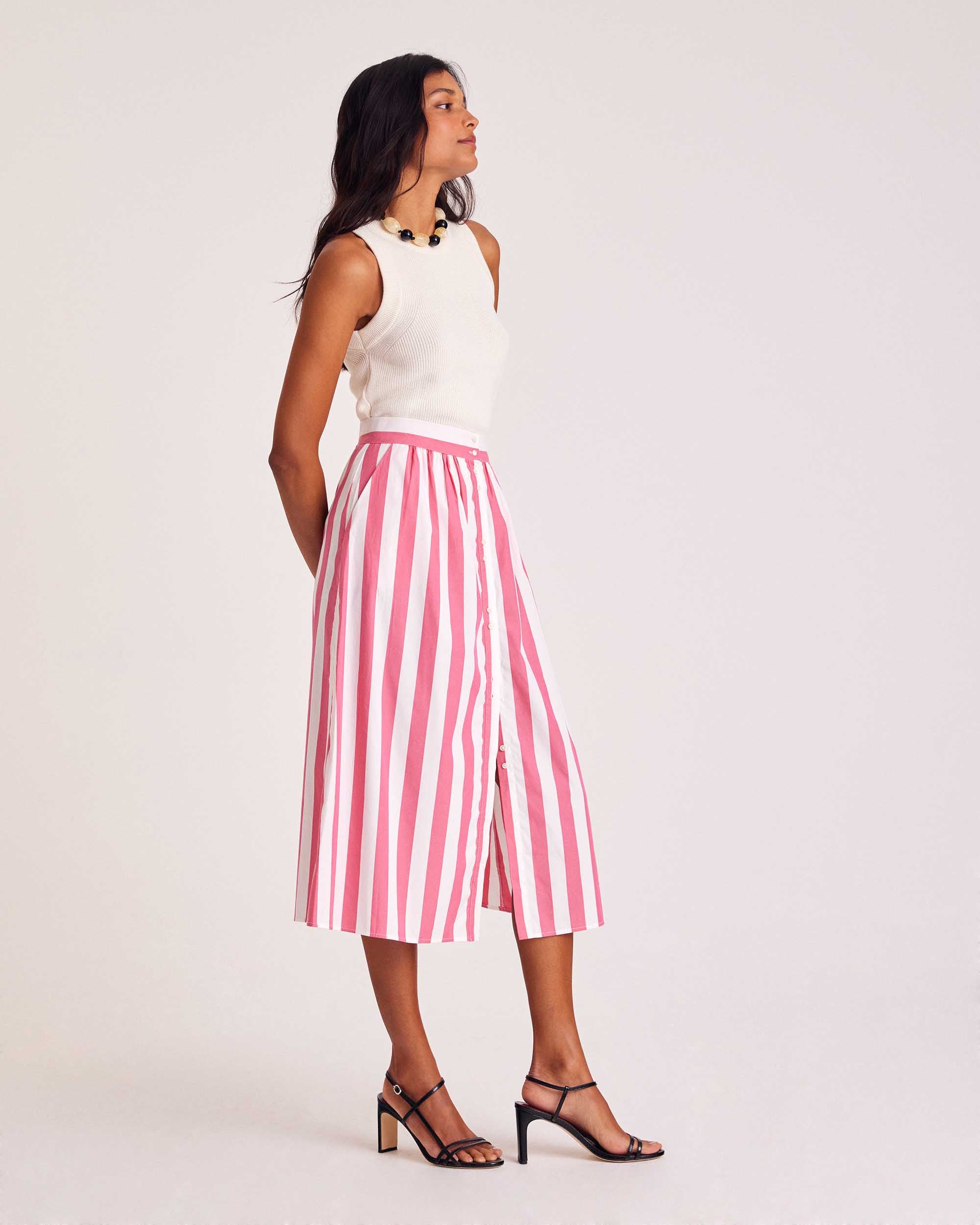 Skirt Sally stripes pink