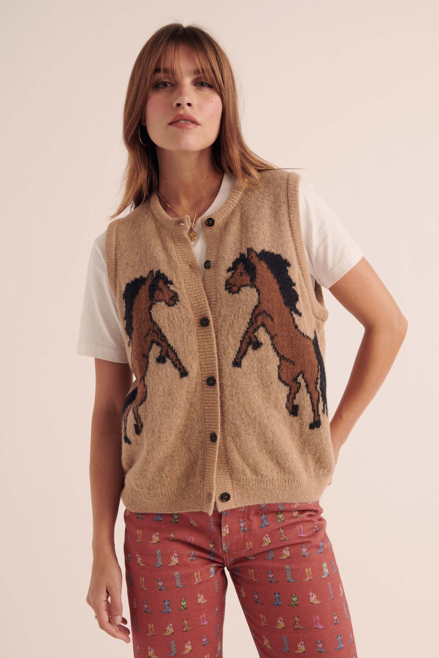 Cardigan Jolly camel et marron