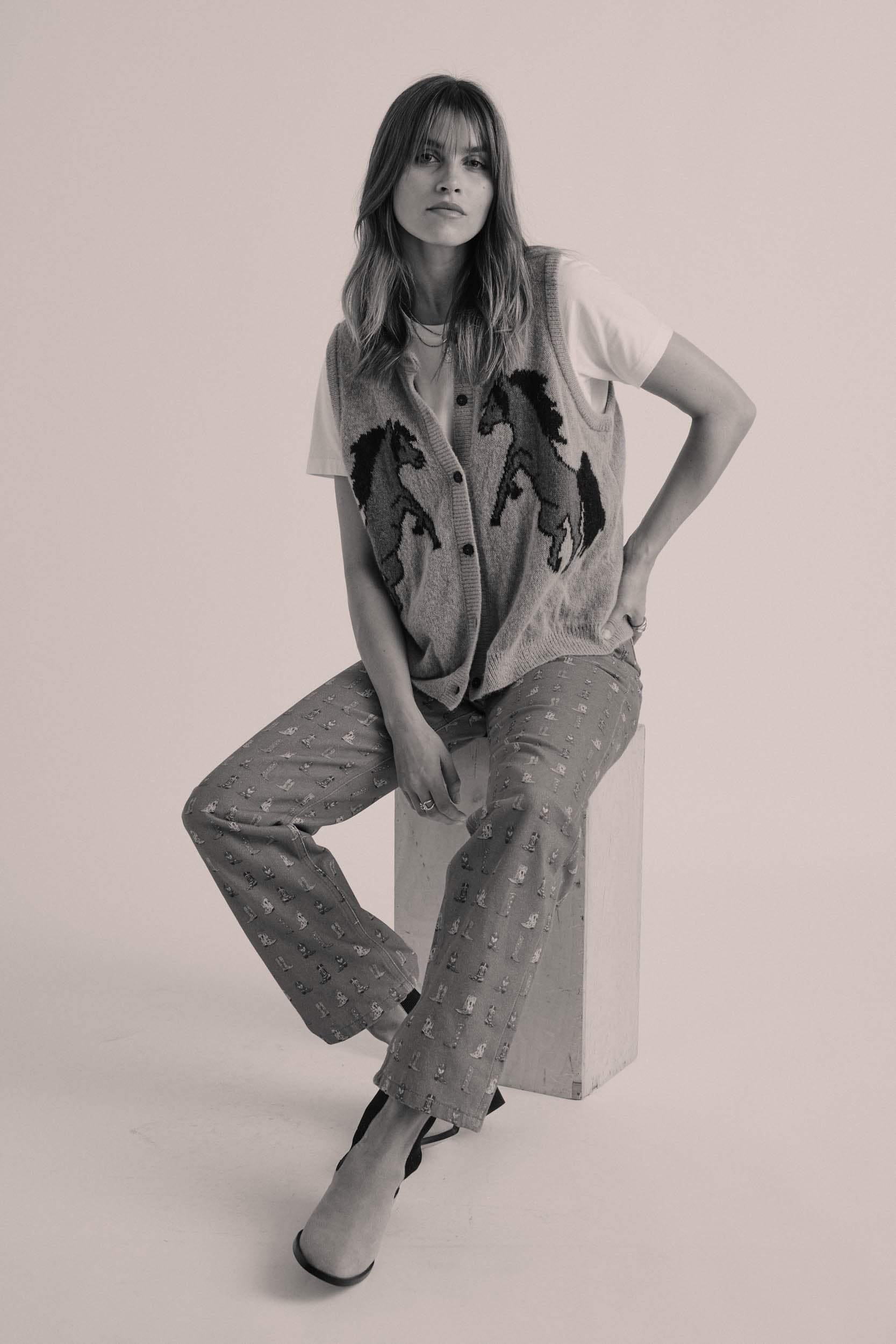 Jeans Robi printed santiags