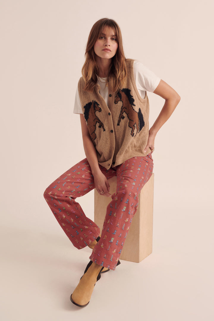 Jeans Robi printed santiags