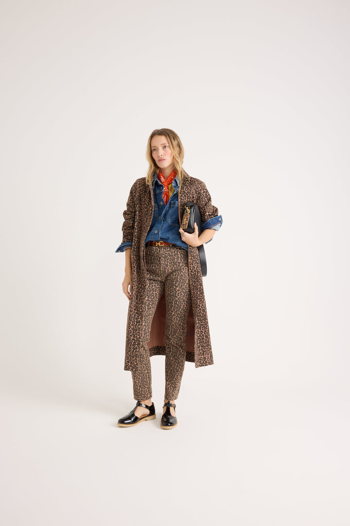 Trench Rosita leopard coffee