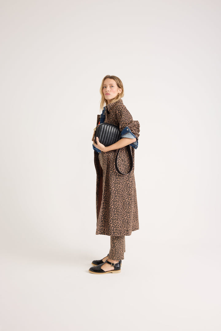 Trench Rosita leopard coffee