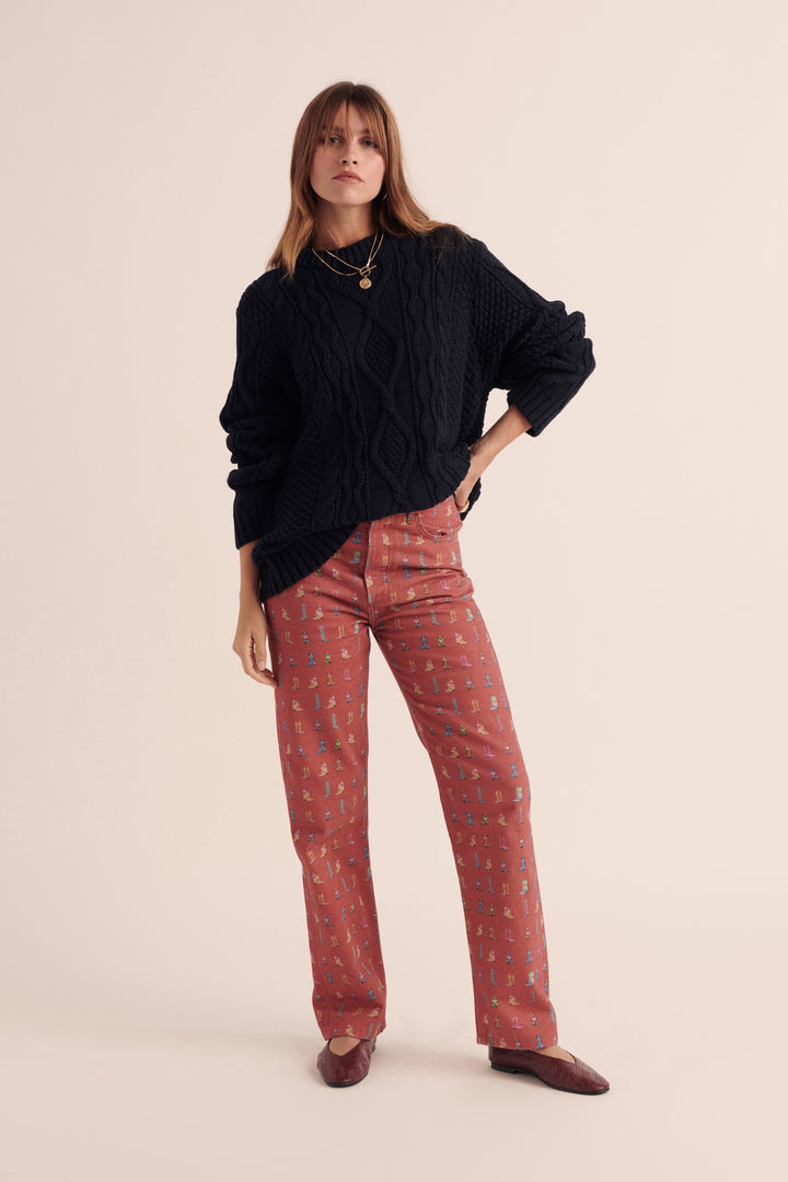 Jeans Robi printed santiags