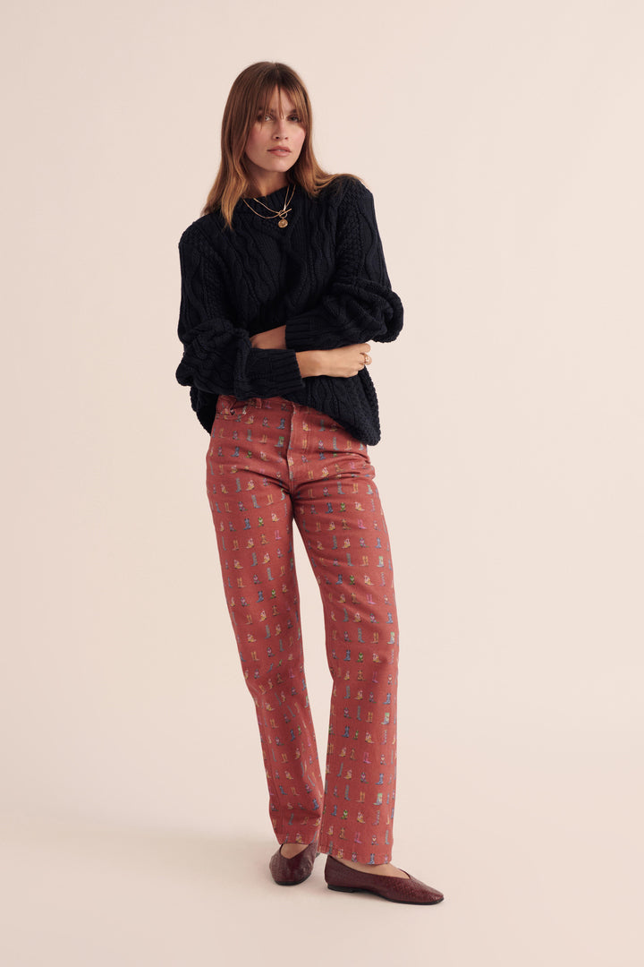 Jeans Robi printed santiags